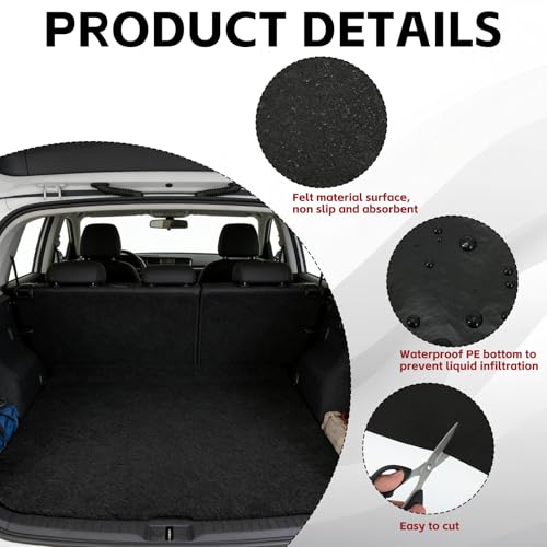 Universal Cargo Liner Mat, 61" x 72.8" Felt Cargo Liner Trunk Mat with Non Slip Backing, Protective Dog Seat Cover to Protect Vehicle Interior for SUV Trucks Vans and Cars, Waterproof