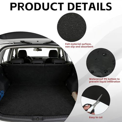 Universal Cargo Liner Mat, 61" x 72.8" Felt Cargo Liner Trunk Mat with Non Slip Backing, Protective Dog Seat Cover to Protect Vehicle Interior for SUV Trucks Vans and Cars, Waterproof