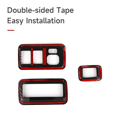 Car Carbon Fiber Decal Headlight Switch ABS Sticker Cover Interior Trim Accessories for Toyota 4Runner SUV 2010-2025 Black - color: Headlight Switch