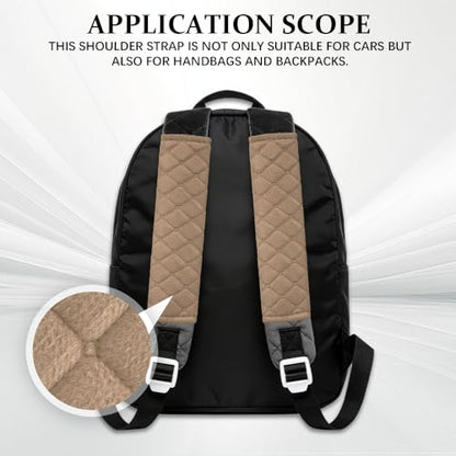 2PCS Car Seat Belt Pads Cover, Fluffy Car Seatbelt Covers, Soft Car Seat Belt Strap Cushion Protect Your Neck and Shoulder, Driving Seat Belt Shoulder Strap Cover for Most Autos (Khaki) - color: Khaki