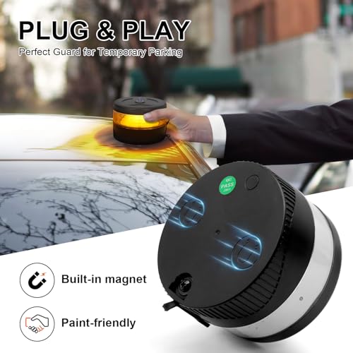 Magnetic Wireless Beacon Light, USB-C Rechargeable LED Strobe Lights for Truck, Mini Portable Flashing Emergency Safety Warning Light for Postal Car Plowing Tractor UTV Golf Cart IP67 Waterproof Amber