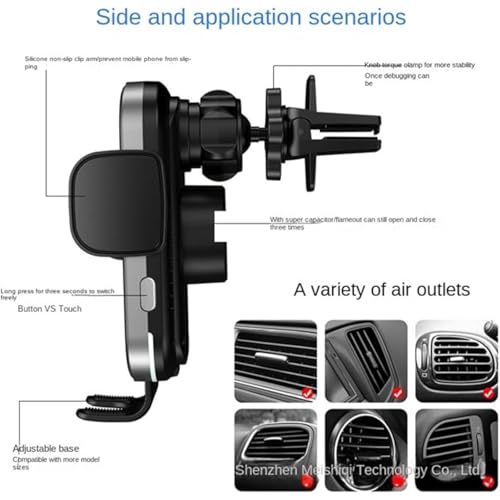 Car Wireless Charger for All Kinds of Cars and Cell Phones Car Phone Holder 15W Fast Charging Cell Phone Wireless Charger (CW16)
