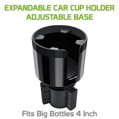 Expandable Car Cup Holder with Adjustable Base for Large Bottles, Compatible for Hydro Flasks 32/40 Ounce