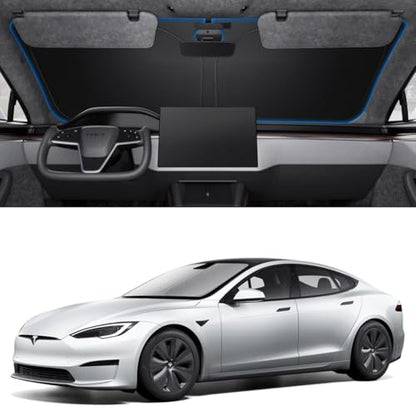 Spigen Front Windshield Sunshade for All Tesla Model S Cryoshade with UV Protection for Tesla Model S 2025/2024/2023 (2012 to Current) - size: Model S