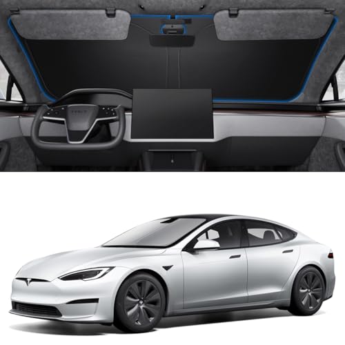 Spigen Front Windshield Sunshade for All Tesla Model S Cryoshade with UV Protection for Tesla Model S 2025/2024/2023 (2012 to Current) - size: Model S