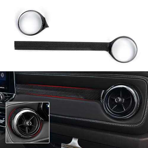 Car ABS Carbon Fiber Dashboard Side Air Outlet AC Vent Sticker Cover Interior Trim Decal for Chevrolet Colorado 2023 2024 2025 2026 Accessories (Outer Ring) - color: Air Outlet Outer