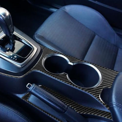 Compatible with Hyundai Genesis Coupe 2013 2014 2015 2016 Cup Holder Panel Central Console Cover Trim Stickers Decals Real Carbon Fiber Car Accessories - color: Cup Holder Trim