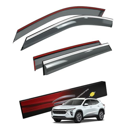 Sze Rain Guards for Chevrolet Chevy Trax 2024 2025 2026 Tape-On Side Window Deflectors Visors for Trax Out-Channel 4pcs - style: Chevrolet Trax 2024 2025