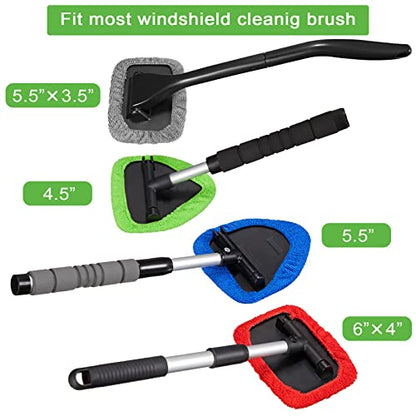 Tallew 20 Pack Windshield Cleaner Microfiber Pads Fit Car Window Cleaning Tool Replaceable Glass Wipes Inside Car Windshield Supplies, Fits 4-6 Inch Tools, 4 Colors