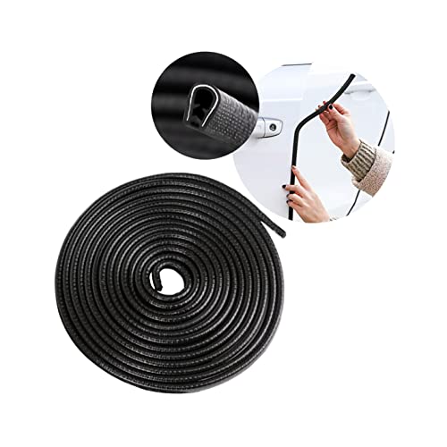 XINLIYA Universal Car Door Edge Guards, 16Ft Rubber Seal Protector U Shape Trim for Most Cars, Aluminum Boat Edge Protection (Black) - color: Black