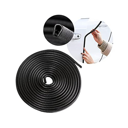 XINLIYA Universal Car Door Edge Guards, 16Ft Rubber Seal Protector U Shape Trim for Most Cars, Aluminum Boat Edge Protection (Black) - color: Black