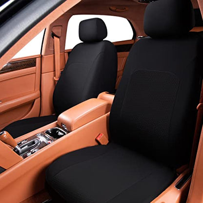 Flying Banner Car Seat Covers Front Seats Rear Bench Polyester car seat Protectors Easy installations Rear Bench Split Classic Man Lady Truck - color: Front Pair neoprene Solid Black