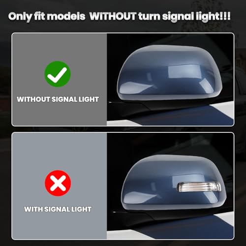 Compatible with 2012-2020 Toyota Sienna Left Side Mirror Cover Cap, Blue Driver Side Clip-on Mirror Cap Replacement Without Turn Signal Light Replaces for 87945-08021-J0 - color: Left Blue