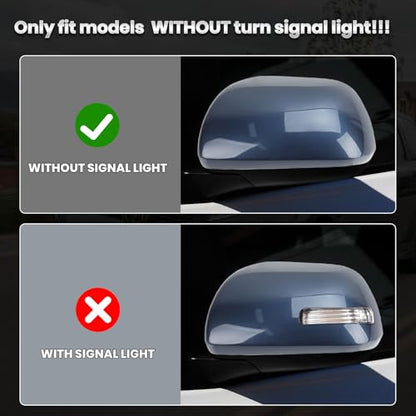 Compatible with 2012-2020 Toyota Sienna Left Side Mirror Cover Cap, Blue Driver Side Clip-on Mirror Cap Replacement Without Turn Signal Light Replaces for 87945-08021-J0 - color: Left Blue