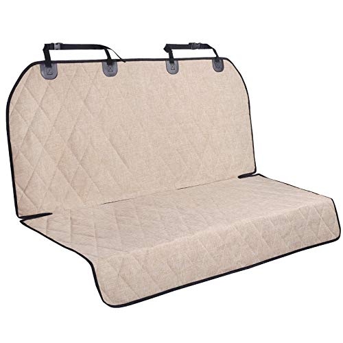 VIVAGLORY Dog Seat Covers, Dog Backseat Cover Pet Bench Protectors with Anti-Slip Backing, Back Seats Cover Rear Seat Covers Car Seat Cover for Dogs, Heather Khaki, 46" L * 52" W - color: Heather Khaki, size: Standard (Width 52")