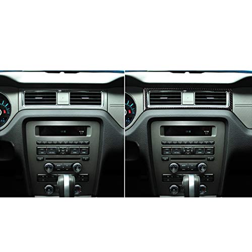 1pc Real Soft Carbon Fiber Car Dashboard Central Air A/C Vent Outlet Side Frame Trim Sticker Compatible with Ford Mustang GT/Shelby 2009 2010 2011 2012 2013 2014 Auto Interior Accessories Black - color: Central Ac Vent