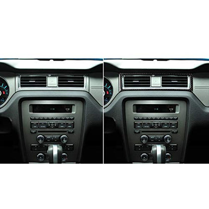 1pc Real Soft Carbon Fiber Car Dashboard Central Air A/C Vent Outlet Side Frame Trim Sticker Compatible with Ford Mustang GT/Shelby 2009 2010 2011 2012 2013 2014 Auto Interior Accessories Black - color: Central Ac Vent