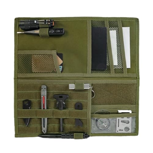 ZIMISI Tactical Molle Car Visor Organizer, 600D Oxford Cloth Truck Visor Molle Panel Sunshade Storage Pouch Holder with Multi-Pocket, Tactical Gear Car Sun Visor Organizer for Most Cars (Army Green) - color: Army Green