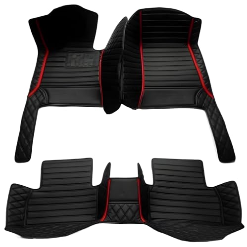 SARAHS Customized car Floor mats -Suitable for 99% of Cars, SUVs, and Trucks - car Pads to Protect Vehicle Interior Floor Accessories (Double Splicing red Line) - color: Double Splicing red Line