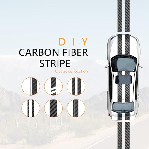 carleef 30FT x 3" Carbon Fiber Wrap Pin Striping Tape for Cars,Carbon Fiber Tape for All Vehicles Body Components,Universal Automotive Pinstriping Tape Car Accessories - color: 3 inch