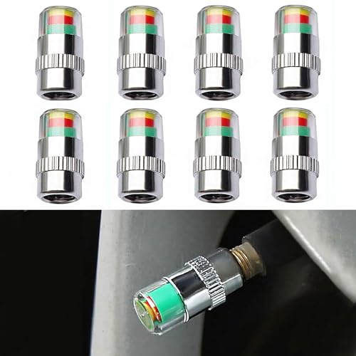 ANKIA 8Pcs Car Tire Pressure Monitor Valve Stem Caps Sensor Indicator 3 Color Eye Alert (3.0Bar 42-to-46 PSI) - color: 3.0Bar 42-to-46 PSI
