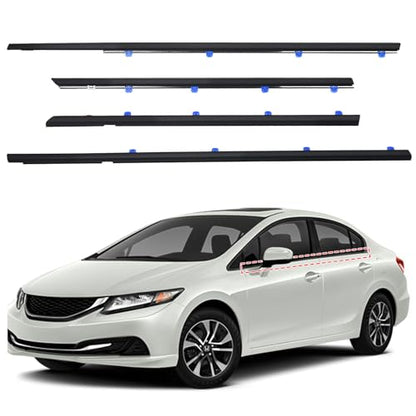 ItranMc Car Window Weather Stripping Molding Trim Belt,Compatible with Honda Civic 2012-2015 4-Door Sedan,Replace#72450-TR0-A01 72410-TR0-A01 72950-TR0-A01 72910-TR0-A01 - style: Civic 2012-2015