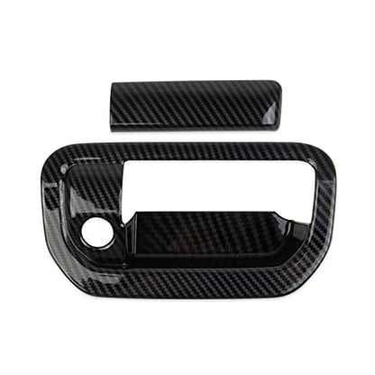 crosselec Carbon Fiber Trunk Rear Door Handle Trim Cover for 2017-2024 Honda Ridgeline