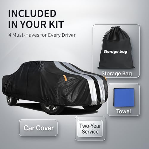 Honda Ridgeline Truck Cover Custom Fit 2017-2026 Crew Cab Short Bed(5.3') with Door Zipper, 10 Layers Outdoor Heavy Pickup Truck Cover Waterproof All Weather, Wind Dust Sun Protector. - size: Ridgeline 2017-2026 Crew Cab+Towel+Bag