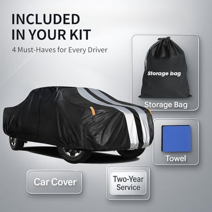 F-100 Truck Cover Custom Fit 1966-1983 SuperCab Long Bed(8.1') with Door Zipper, 10 Layers Outdoor Heavy Pickup Truck Cover Waterproof All Weather, Wind Dust Sun Protector. - size: F-100 1966-1983 SuperCab Long Bed(8.1')+Towel+Bag
