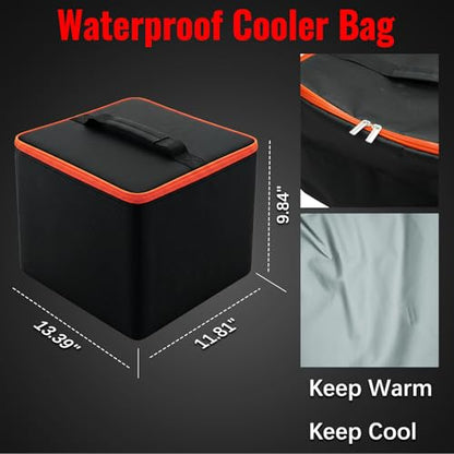 Car Trunk Organizer with Cooler Bag, 90L Portable Trunk Cargo Organizer for SUV Truck Sedan, 3 Compartments Collapsible Car Storage Box with Lid, 4 Removable Dividers