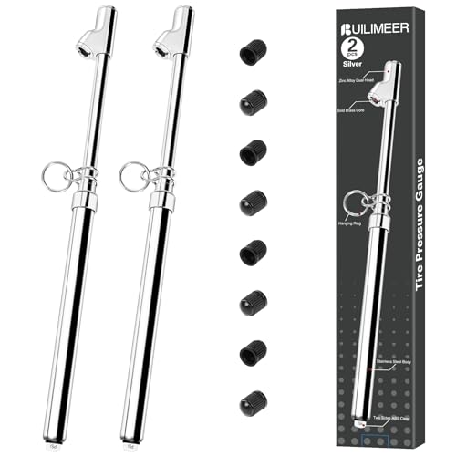 2-Pack Dual Head Tire Pressure Gauge – Heavy Duty 10-150 PSI Air Pressure Gauge with Stainless Steel Body, Metal Nozzle & Durable Plated Brass – for Cars, Trucks, Bikes, RVs & Vehicles - color: Silver, size: 2P