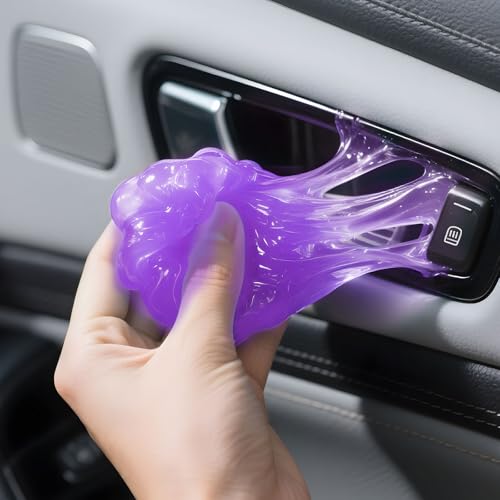 Car Cleaning Gel,Reusable Car Cleaning Putty for Interior Detailing, Car Cleaning Supplies, Auto Detailing Tools, Car Slime for Dust Removal, Car Accessories Interior, Car Cleaning Kit(Purple, 0.8 OZ) - color: Purple