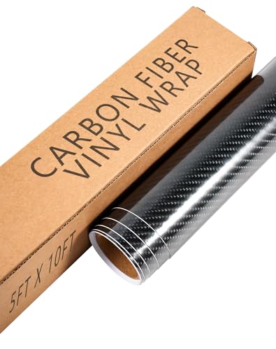 10ft x 5ft 3D Carbon Fiber Car Vinyl Wrap Roll, Durable Easy Application Automotive Wrapping Film for Car Body Protection (Carbon Fiber Black) - color: Carbon Fiber Black, size: 10ft x 5ft