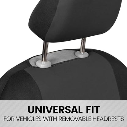 BDK PolyPro 2-Pack Front Car Seat Covers Set in Charcoal/Black - Front Seat Covers for Cars Trucks Vans SUVs Sedans, Easy to Install Front Car Seat Cover Protection, Universal Fit Car Accessories - color: Charcoal Gray