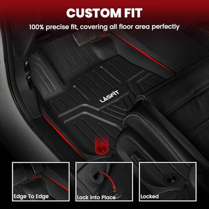 LASFIT Floor Mats & Trunk Mat for Honda CR-V 2017-2022 Gas Only (Upper Position), All Weather Protection TPE Floor Liners 1st & 2nd Row & Cargo Mat Full Set, Black - style: 2）For Honda CR-V | 2017-2022 | Full Set (Cargo Mat in Upper Position)