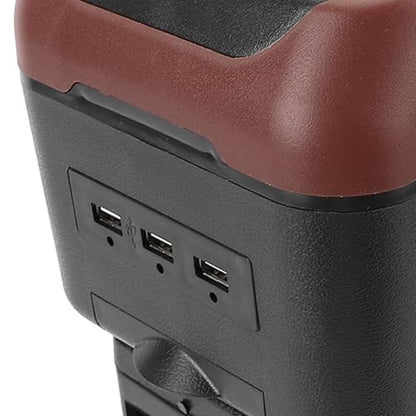 Car Armrest Box with 6 USB Charging Ports - Double Layer Console for SUV, Truck, and Car (Brown) - color: Brown