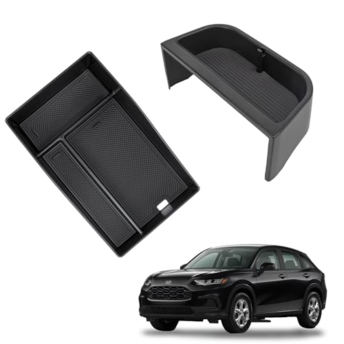 Center Console Organizer Compatible with 2023-2026 Honda HR-V Interior Accessories, Armrest Tray＆Dashboard Storage Organizer Box, Fits both Honda HRV 7-inch and 9-inch Screen