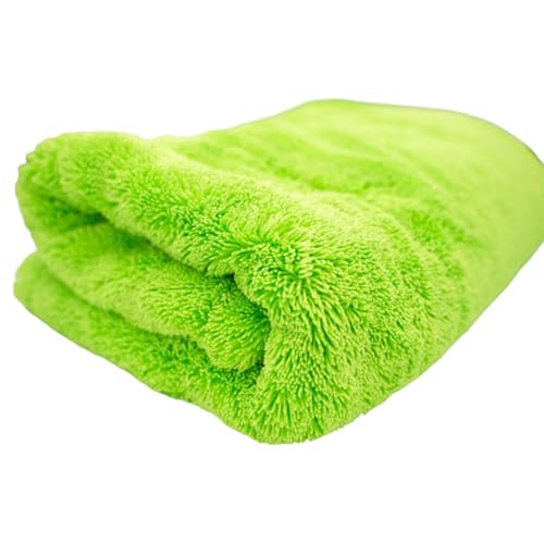 THOR GOAT 1800 Drying Towel (Green) – Premium Korean Microfiber Car Drying Towel – Ultra Plush Twist Loop Design – Super Absorbent, Lint-Free, 28x28, 1800 GSM – Professional Auto Detailing Towel - color: Green