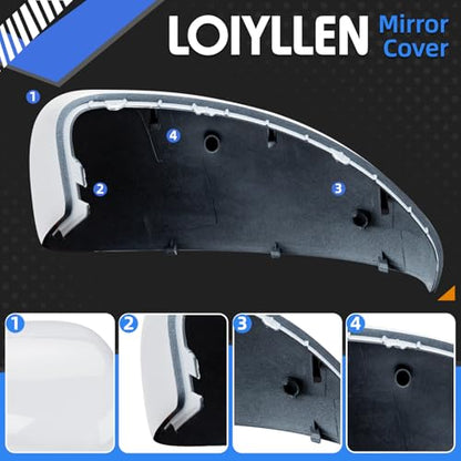 Passenger Side Mirror Cover Replacement for Chevrolet Chevy Cruze 2009 2010 2011 2012 2013 - Right Side Mirror Covers, Rear View Mirrors Cap Accessories White