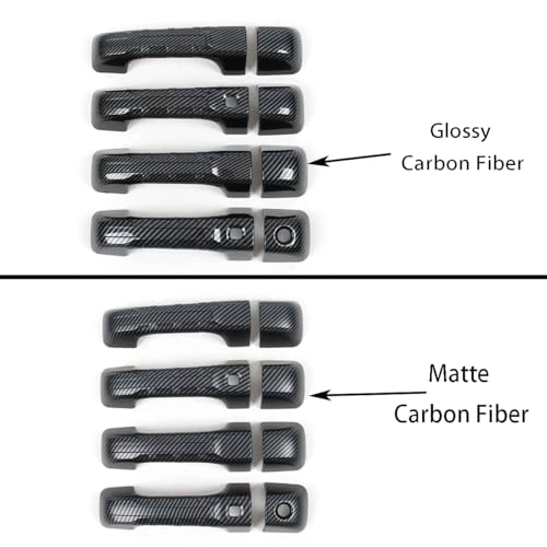 Car Accessories Fit for Dodge Ram 1500 2024 2023 2022 2021 2020 2019 Door Handle Cover Trims (Matte Carbon Fiber with Smart Hole) ABS 8PCS - color: Matte Carbon Fiber With Smart Hole
