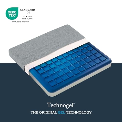 Technogel Cooling Seat Cushion – Memory Foam Gel Seat Pad for Office Chair, Car Seat, Airplane – Sciatica, Hip & Coccyx Pain Relief – Ergonomic Cooling Cushion for Long Sitting – 16x16 Inches