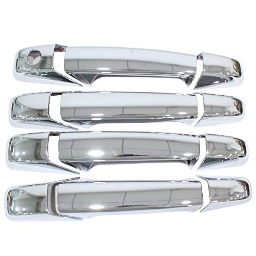 NewYall Pack of 4 Chrome Door Handle and 2 Upper Half Mirror Cover for Chevrolet Avalanche Suburban Tahoe 2007-2013