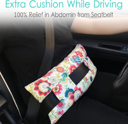 Hysterectomy Pillow Abdominal Post Surgery Pillows with Pocket Comfort for Ice Heat Packs Tummy Tuck Belly Incision Recovery Seatbelt Gifts Women Patients (Sunflower) - color: Sunflower