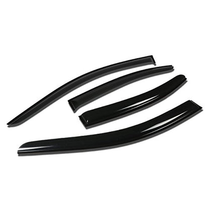 Auto Dynasty Window Visors Compatible with 09-14 Nissan Maxima, 4Pcs Front & Rear Tape-On Window Vent Visor Deflectors Rain Guard, Glossy Dark Smoke - size: 09-14 Nissan Maxima