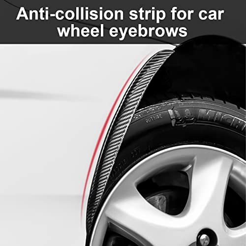 2PCS Wheel Tires Eyebrow Strip, 3D Carbon Fiber Automotive Fender Flare Arch Lip Trim Strip, 13'' Anti Collision Wheel Mudguard Strips with 3M Molding Tape, Car Accessories for Most Vehicle
