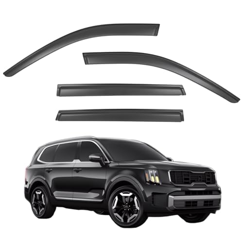 Window Visors Rain Guards Compatible with Kia Telluride 2020-2026, Side Window Wind Deflectors Vent Shades Out-Channel Accessories, Dark Smoke 4 Pcs, 2021 2022 2023 2024 2025 - size: 2020-2026 Kia Telluride
