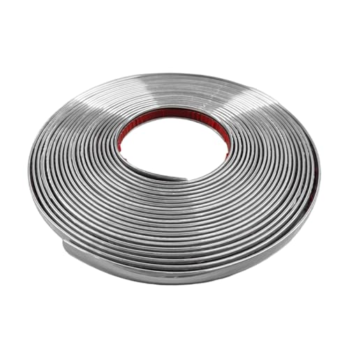 ZIMISI 26Ft Automotive Chrome Trim Strip, 1/2" Wide DIY Decoration Protect Tape, Scratch-Proof Car Body Side Chrome Trim Molding for RV Motor Truck Bumper Door Window