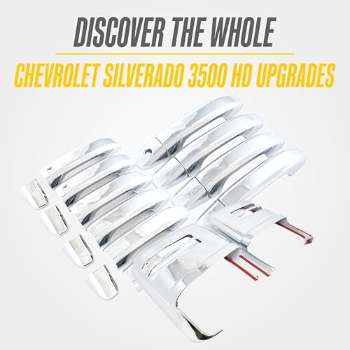 Trim Illusion Chrome Patented Door Handle Cover Overlay for 2019-2026 Chevrolet Silverado, Tahoe, Suburban & GMC Sierra, Yukon, Hummer EV | Easy No-Tool Install | US Patented