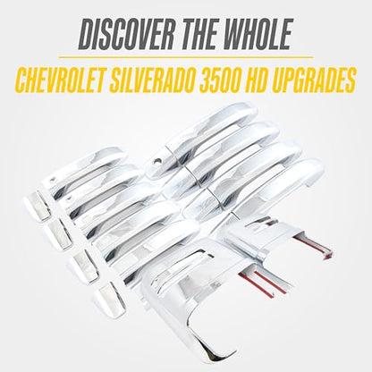 Trim Illusion Chrome Patented Door Handle Cover Overlay for 2019-2026 Chevrolet Silverado, Tahoe, Suburban & GMC Sierra, Yukon, Hummer EV | Easy No-Tool Install | US Patented