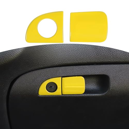 RT-TCZ for Challenger Glove Box Latch Handle Trim Cover Yellow for Dodge Charger 2010 Up for Challenger 2015 Up for Chrysler 300C 2011 Up Yellow Interior Accessories 2pcs - color: Yellow